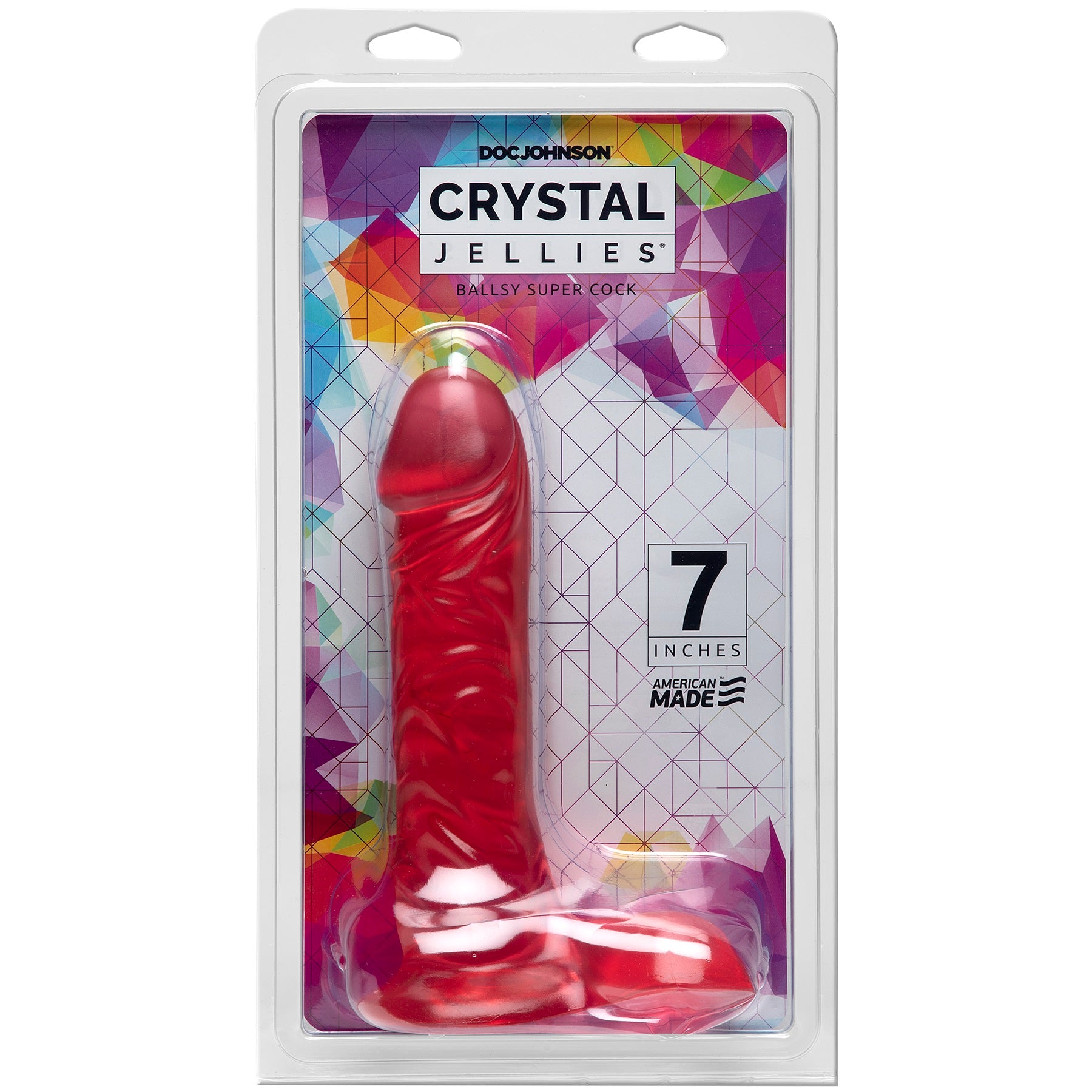 Crystal Jellies 7 Inch Ballsy Supercock - Pink - Not Very Vanilla