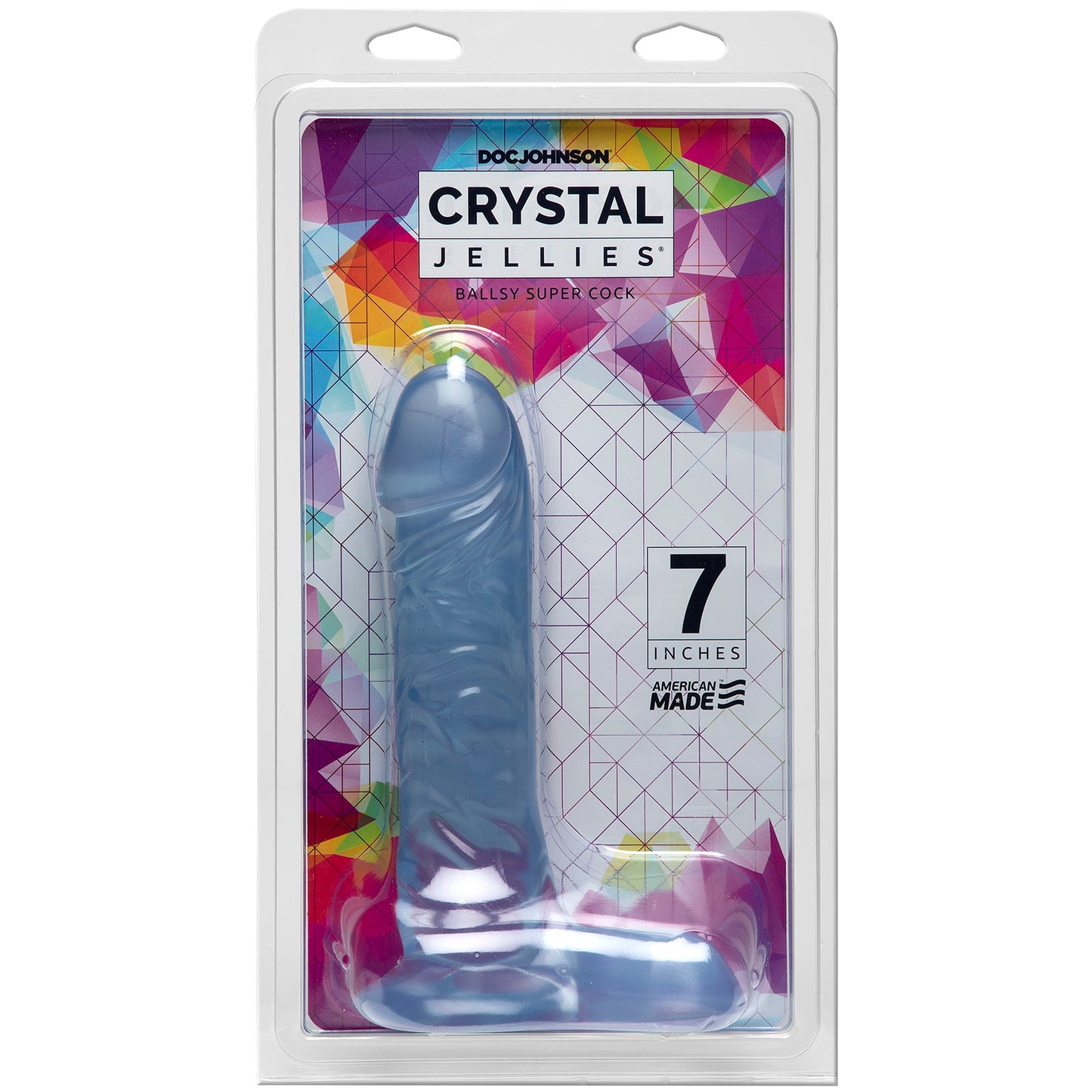 Crystal Jellies 7 Inch Ballsy Supercock - Clear - Not Very Vanilla