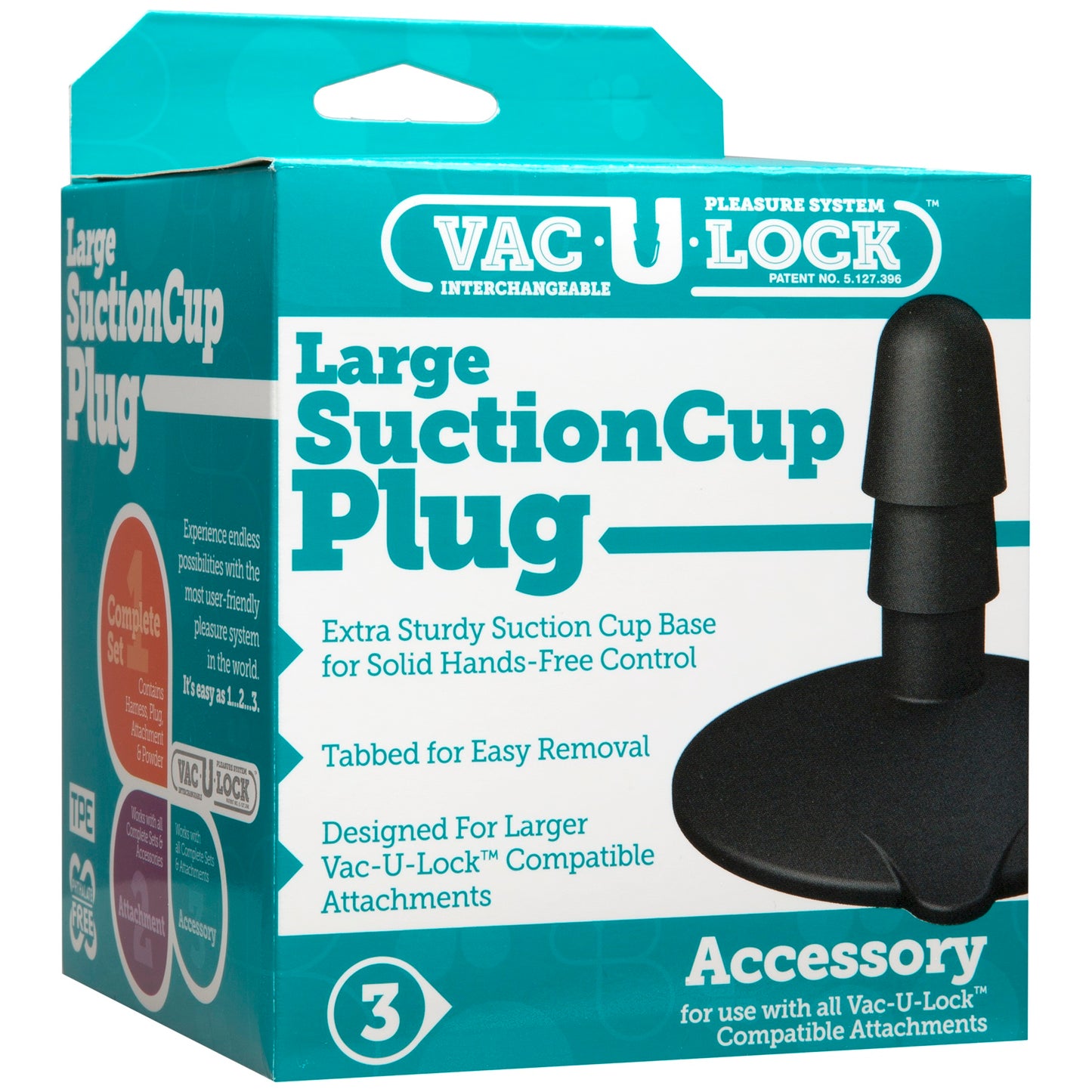 Vac-U-Lock Large Black Suction Cup Plug - Not Very Vanilla