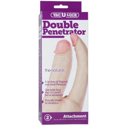 Vac-U-Lock Double Penetrator - White - Not Very Vanilla