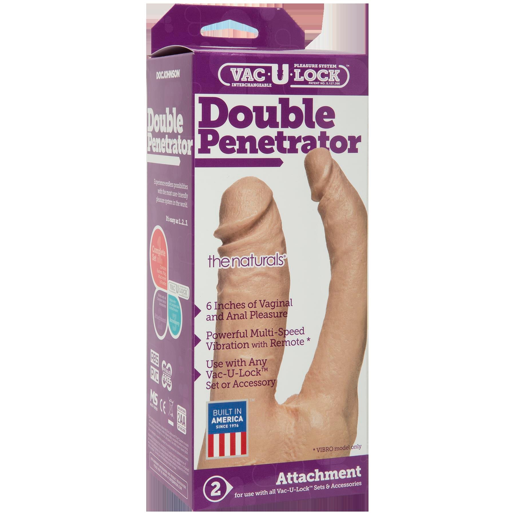 Vac-U-Lock Double Penetrator - White - Not Very Vanilla