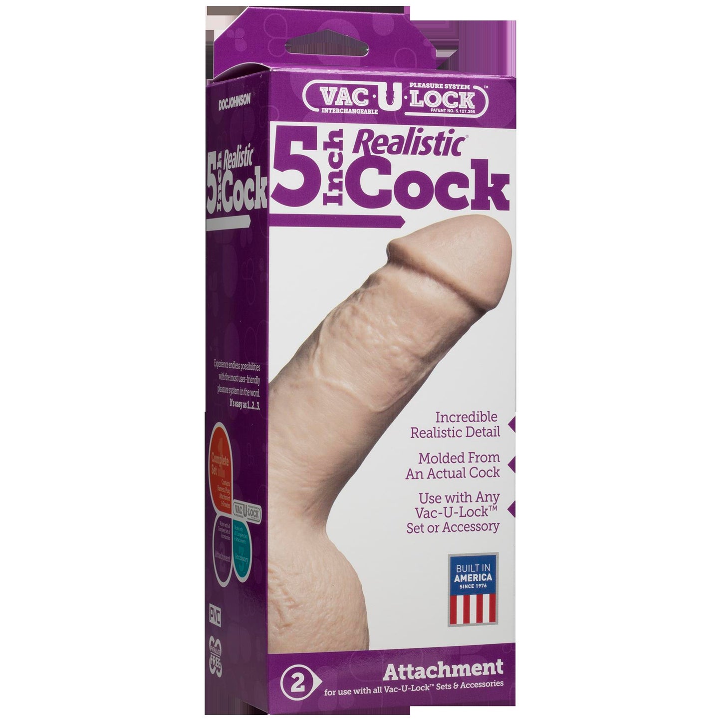 Vac-U-Lock 5-Inch Realistic Cock - White - Not Very Vanilla