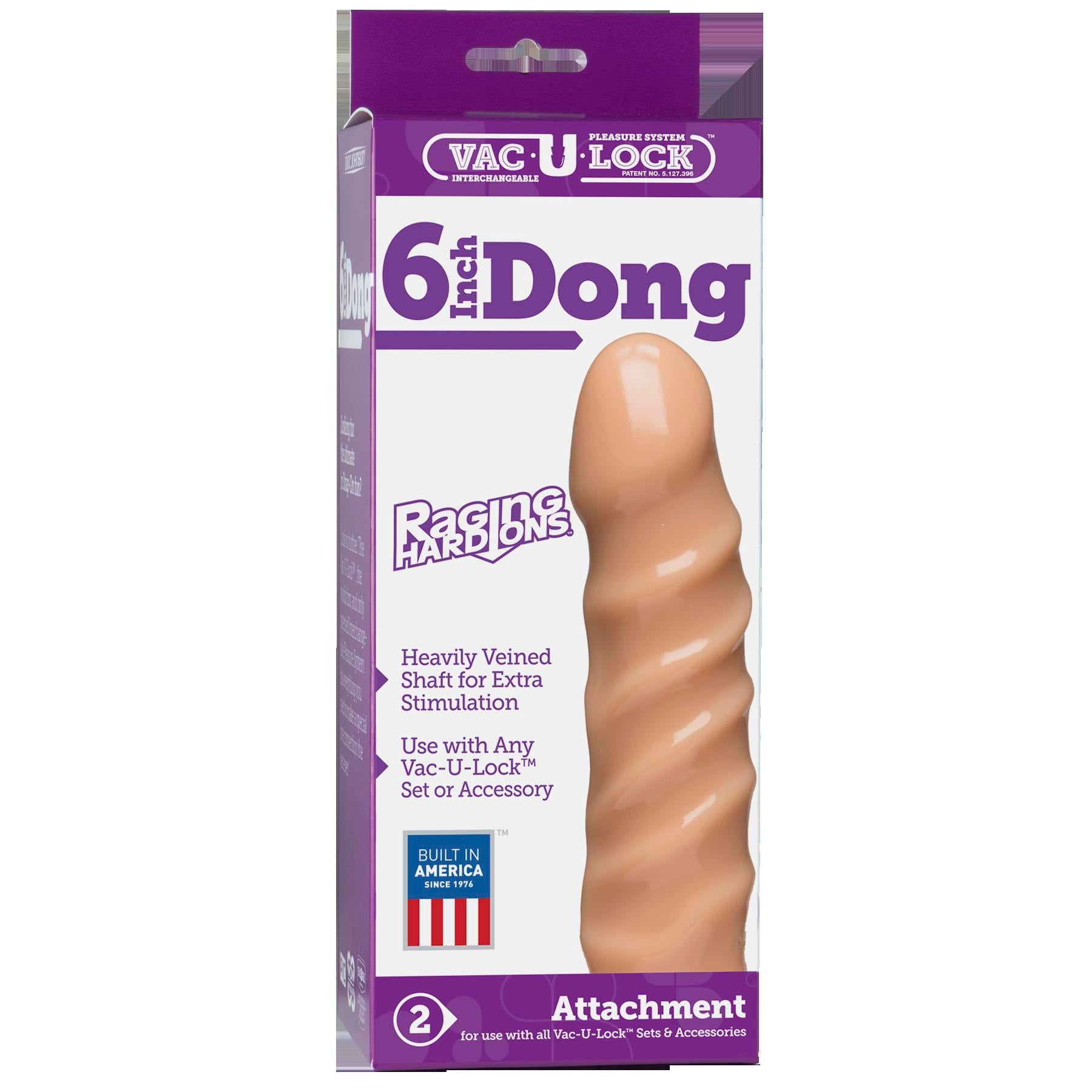 Vac-U-Lock Raging Hard-Ons 6-Inch Dong - White - Not Very Vanilla