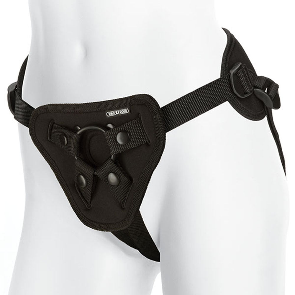 Vac-U-Lock - Supreme Harness With Vibrating Plug - Black - Not Very Vanilla