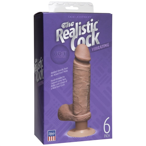 The Realistic Cock Ultraskyn Vibrating 6" - Caramel