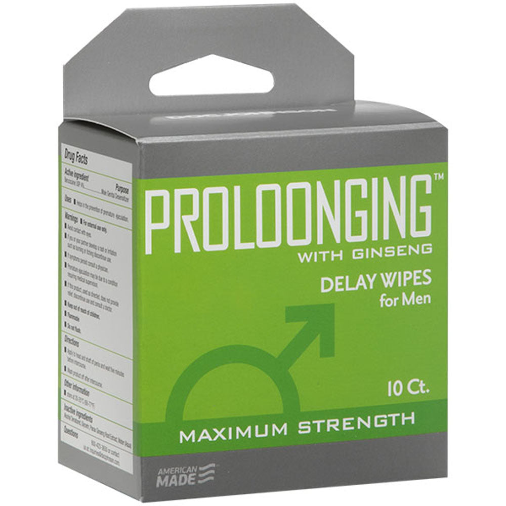 Proloonging With Ginseng - Delay Wipes for Men - 10 Pack - Not Very Vanilla