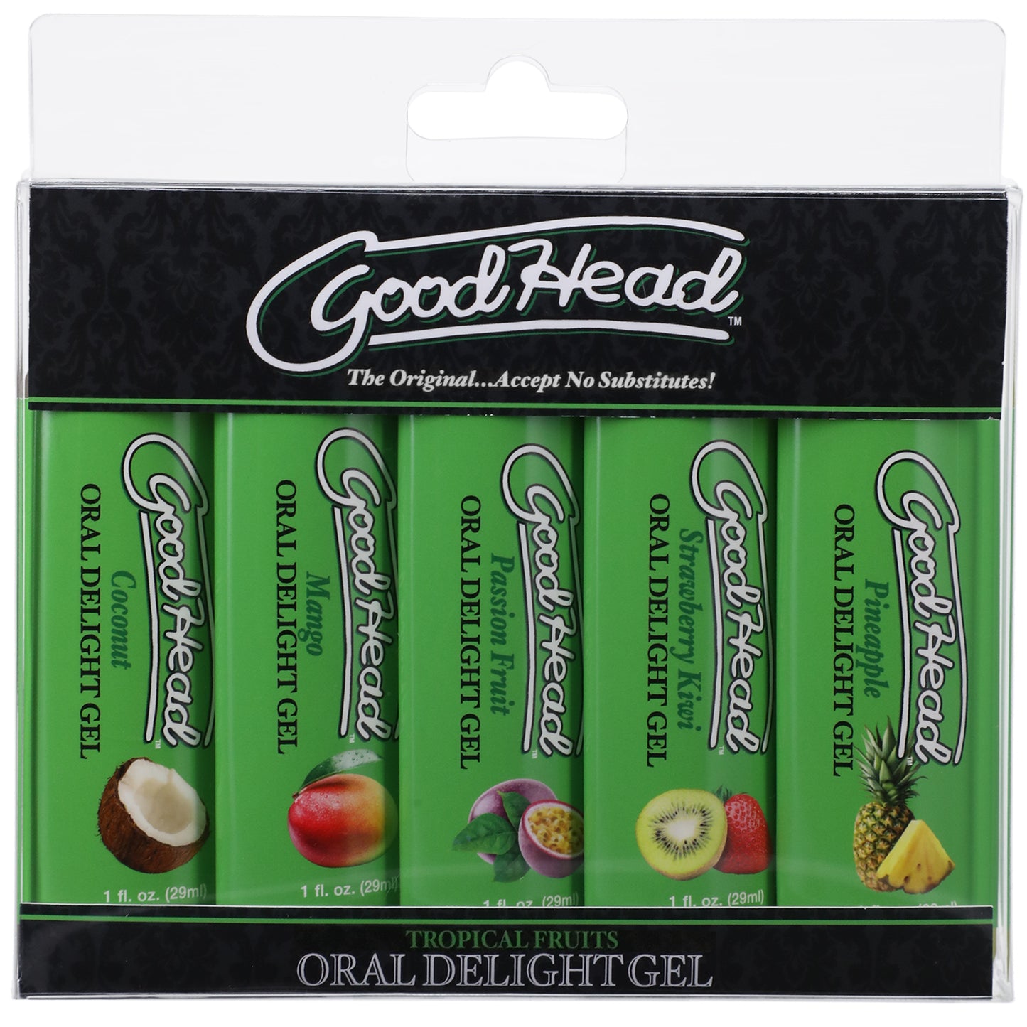 Goodhead - Oral Delight Gel - Tropical Fruits - 5 Pack - 1 Fl. Oz. - Not Very Vanilla