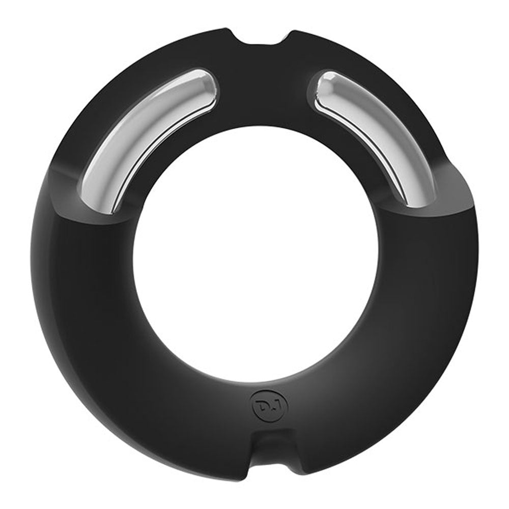 Hybrid Silicone Covered Metal Cock Ring - 35mm - Not Very Vanilla