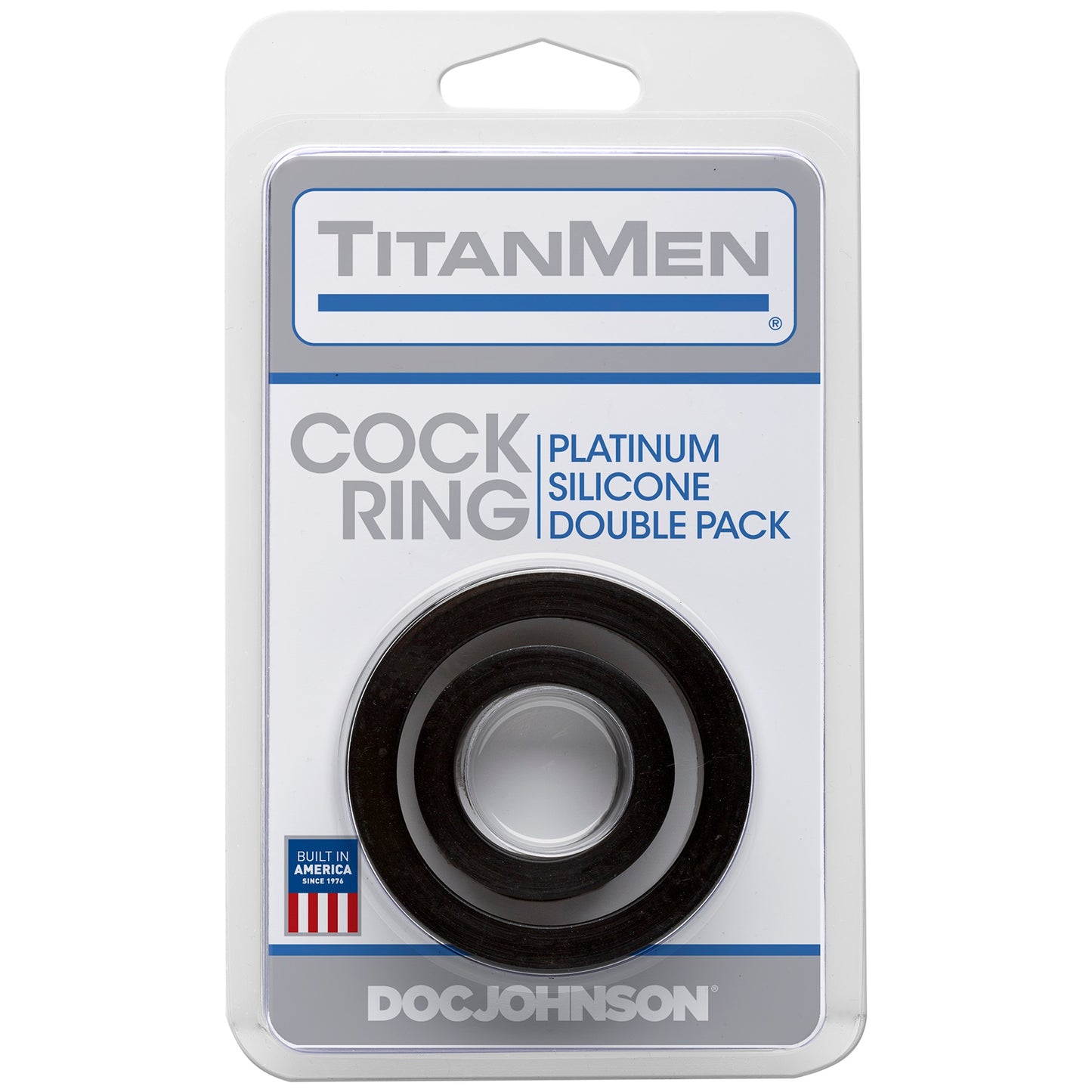 Titanmen Cock Ring Platinum Silicone Double Pack - Black - Not Very Vanilla