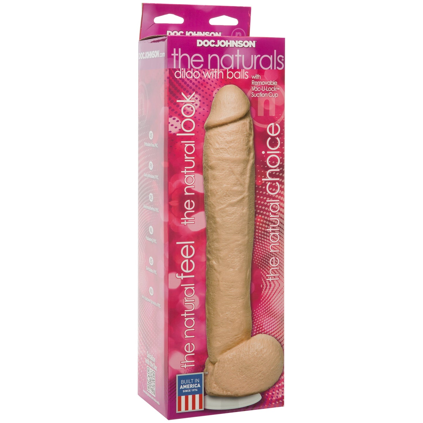 The Naturals 12 Inch Natural Dong With Balls - White - Not Very Vanilla