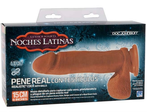 Noches Latinas Ultraskyn Pene Real Con Testiculos - 6 Inch - Not Very Vanilla