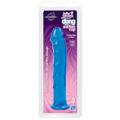 Jelly Jewel Dong With Suction Cup - Sapphire - Not Very Vanilla