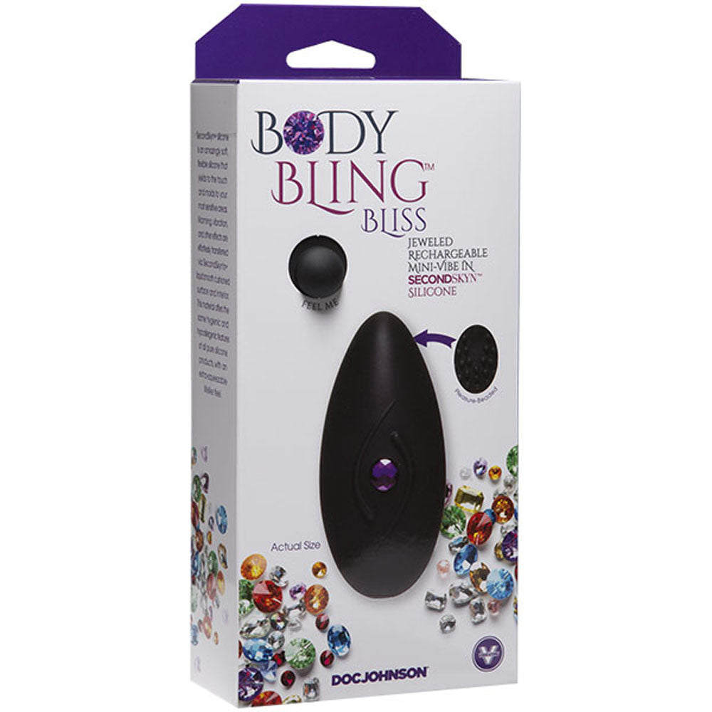 Body Bling - Clit Caress Mini-Vibe in Second Skin Silicone - Purple - Not Very Vanilla