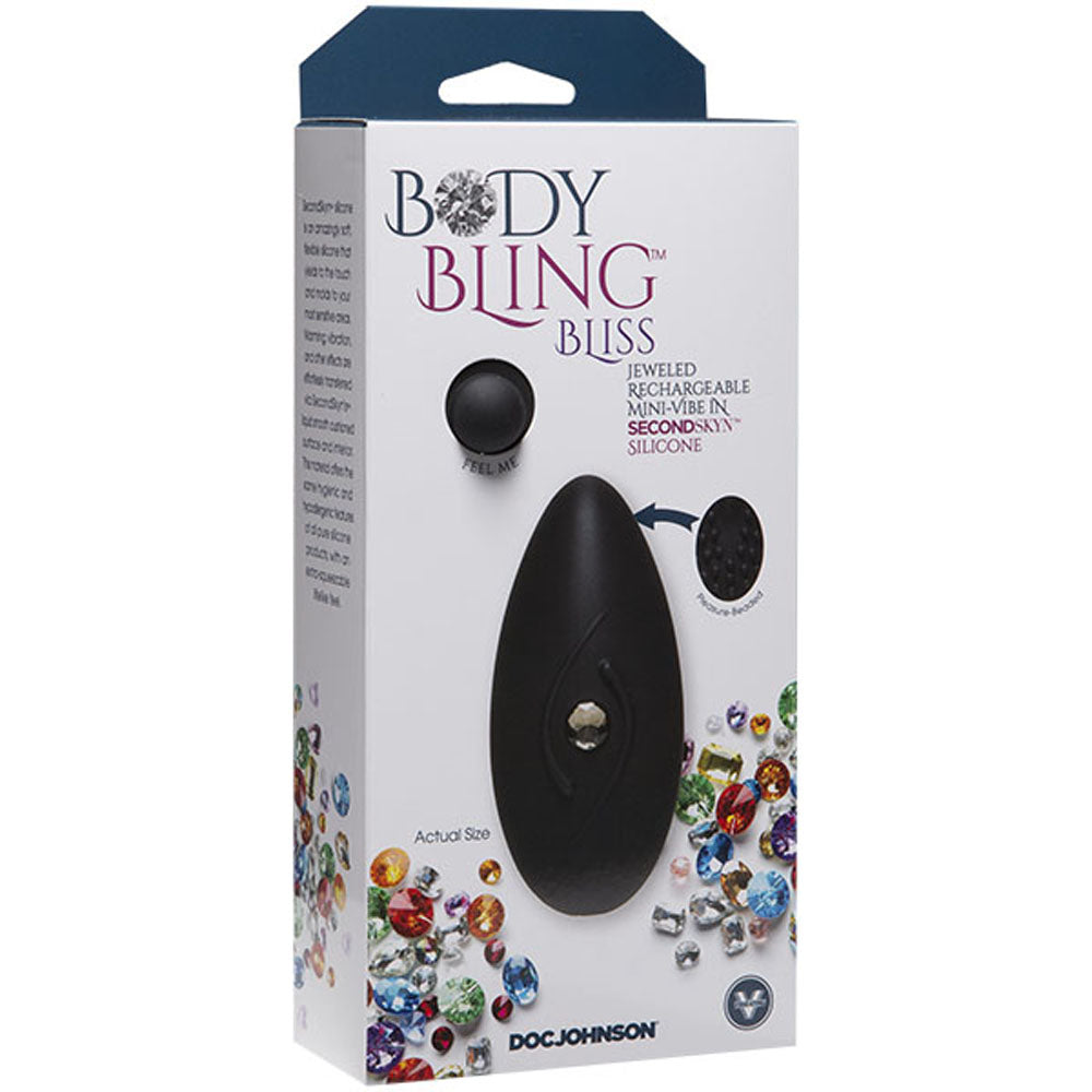 Body Bling - Clit Caress Mini-Vibe in Second Skin Silicone - Silver - Not Very Vanilla