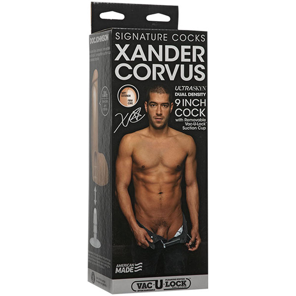 Signature Cocks - Xander Corvus - 9 Inch Ultraskyncock With Removable Vac-U-Lock Suction Cup - Not Very Vanilla