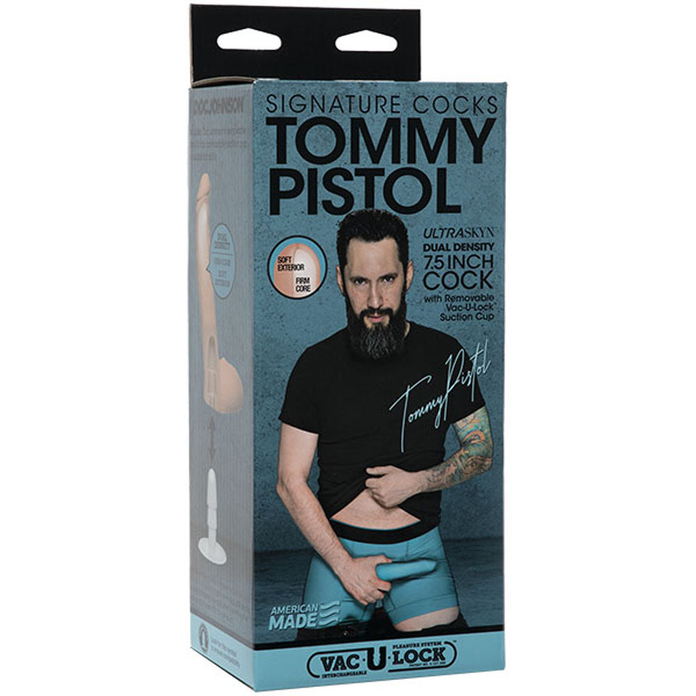 Signature Cocks - Tommy Pistol 7.5 Inch Ultraskyn Cock With Removable Vac-U-Lock Suction Cup - Not Very Vanilla