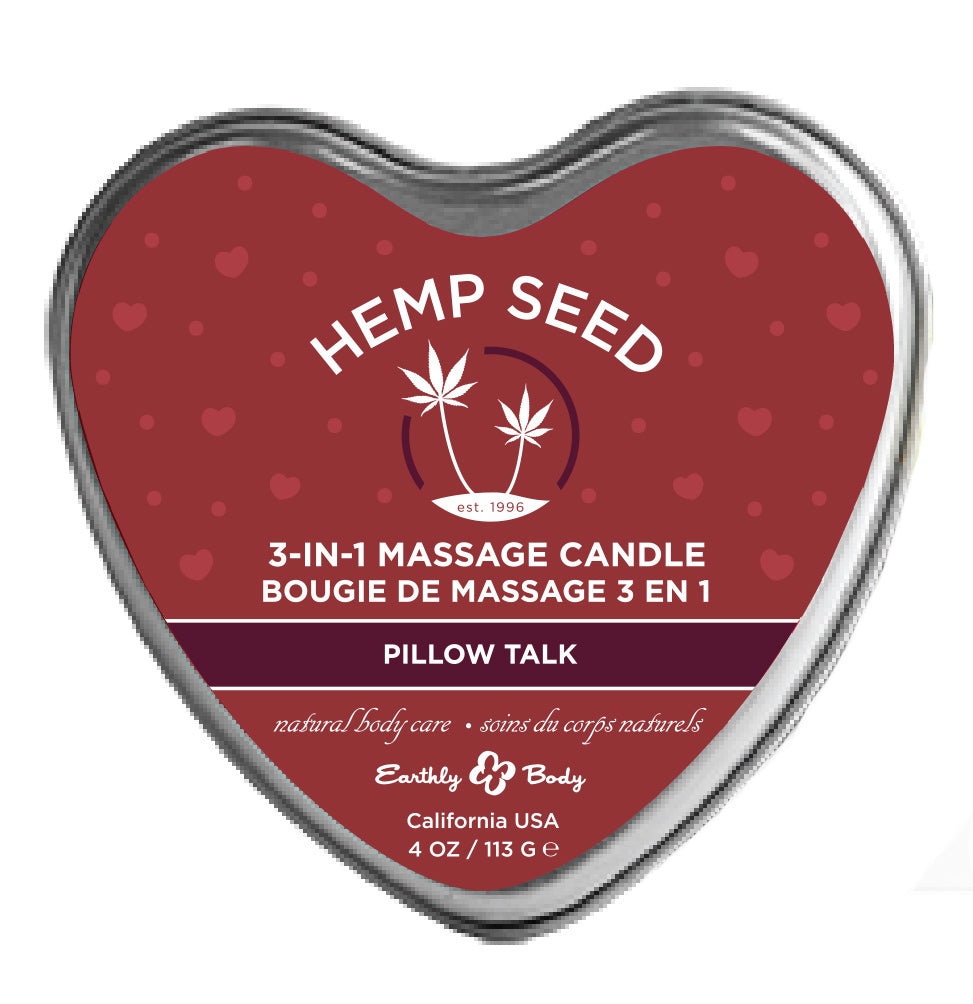 Hemp Seed 3-in-1 Massage Candle - Pillow Talk - 4 Oz - Not Very Vanilla