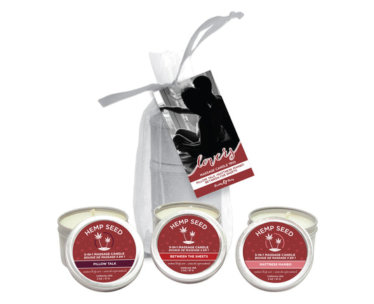 Valentine Trio - 2 Oz. Valentine's Candles in Organza Bag - Not Very Vanilla