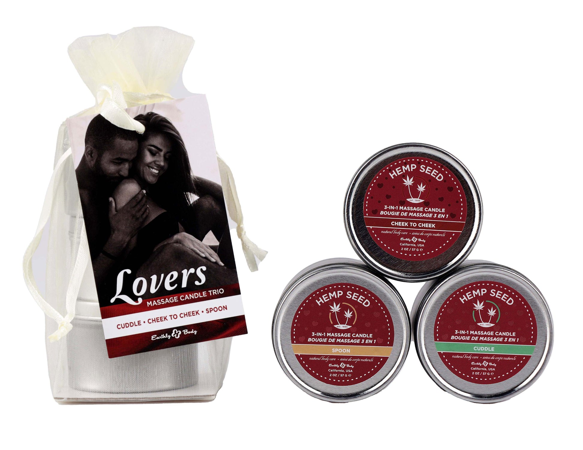 Bag Candle Valentine Trio - Cuddle / Cheek to Cheek / Spoon - 2 Oz - Not Very Vanilla