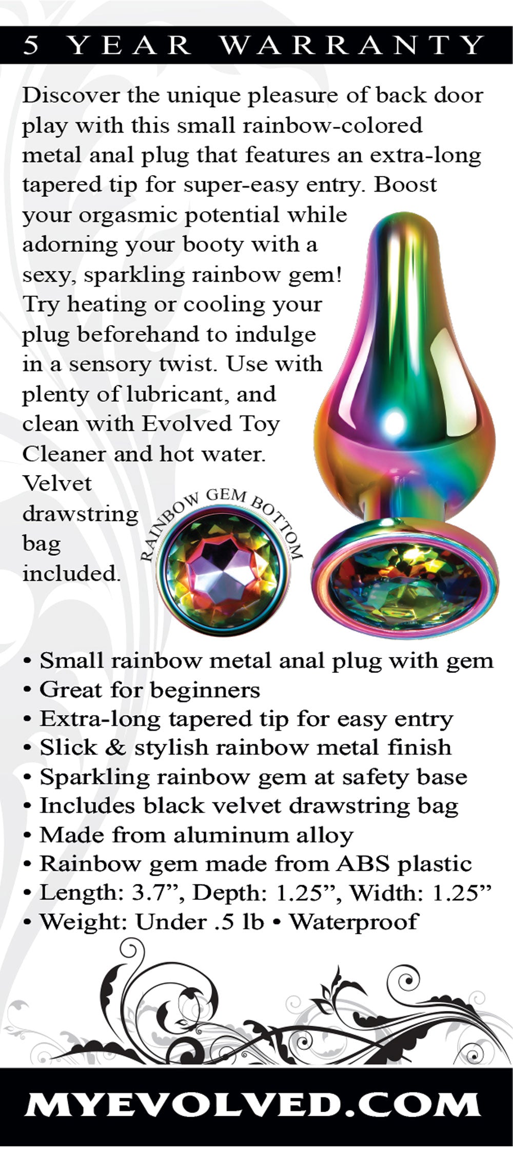 Rainbow Metal Plug - Small - Not Very Vanilla