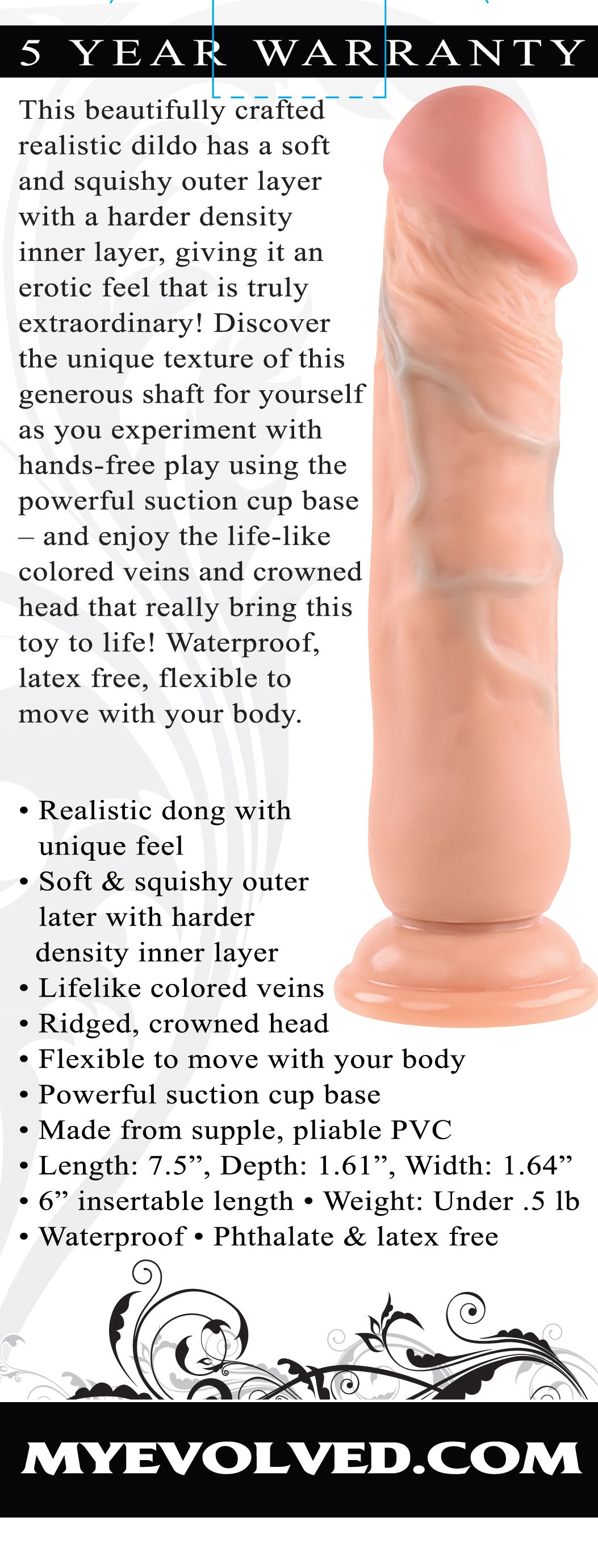 Realistic Dong - 7 Inches - Light - Not Very Vanilla