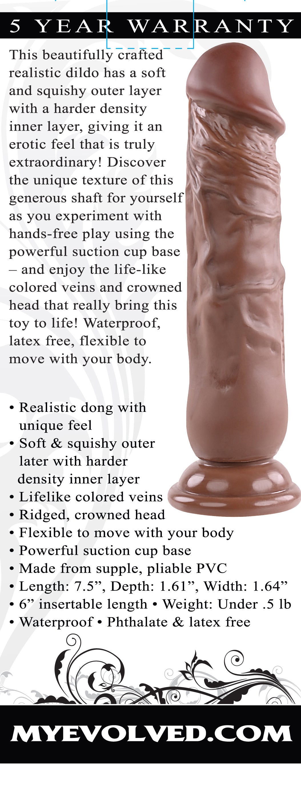 Realistic Dong - 7 Inches - Dark - Not Very Vanilla