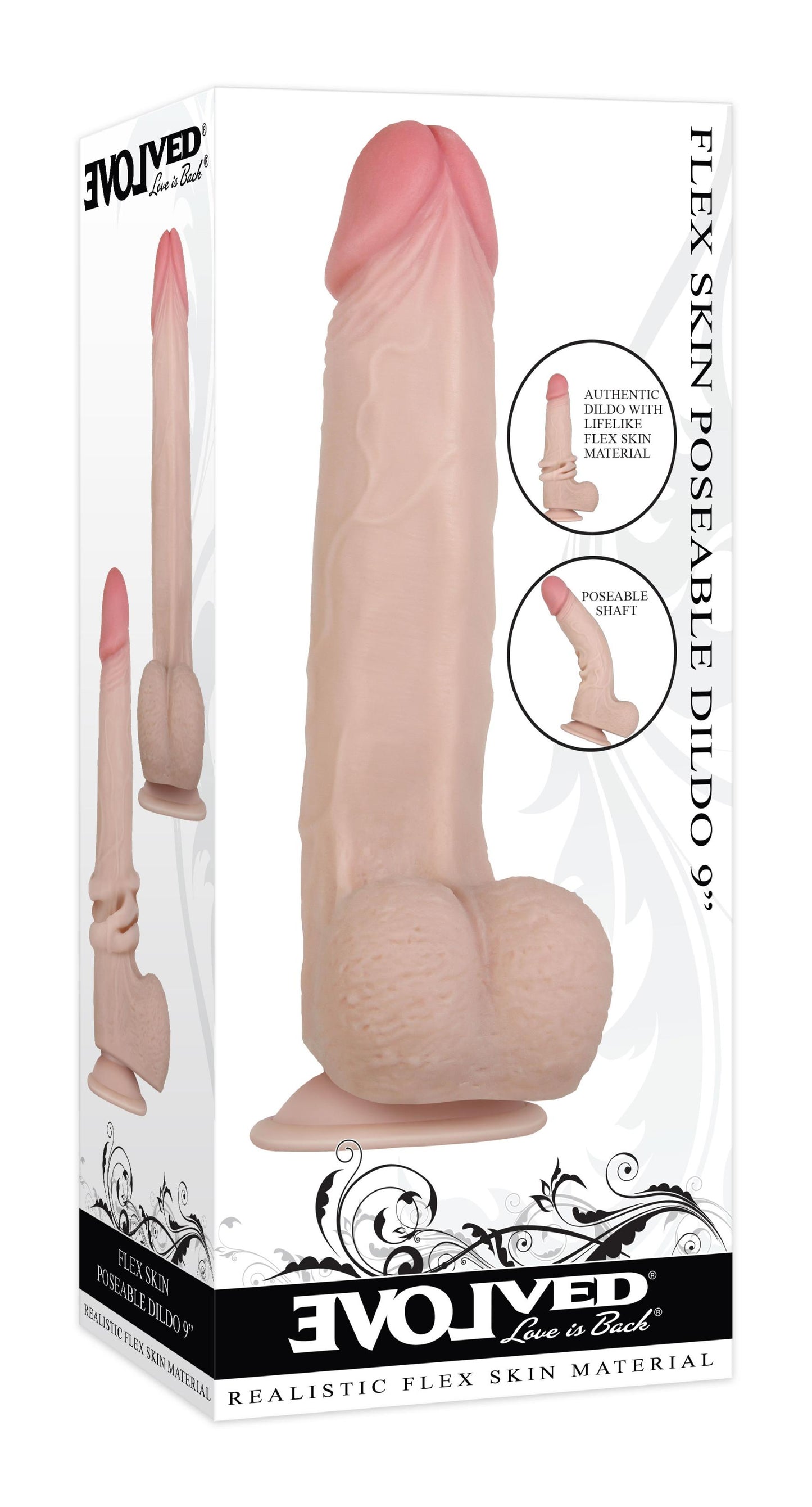 Evolved Flex Skin Poseable Dildo 9in Lig - Not Very Vanilla