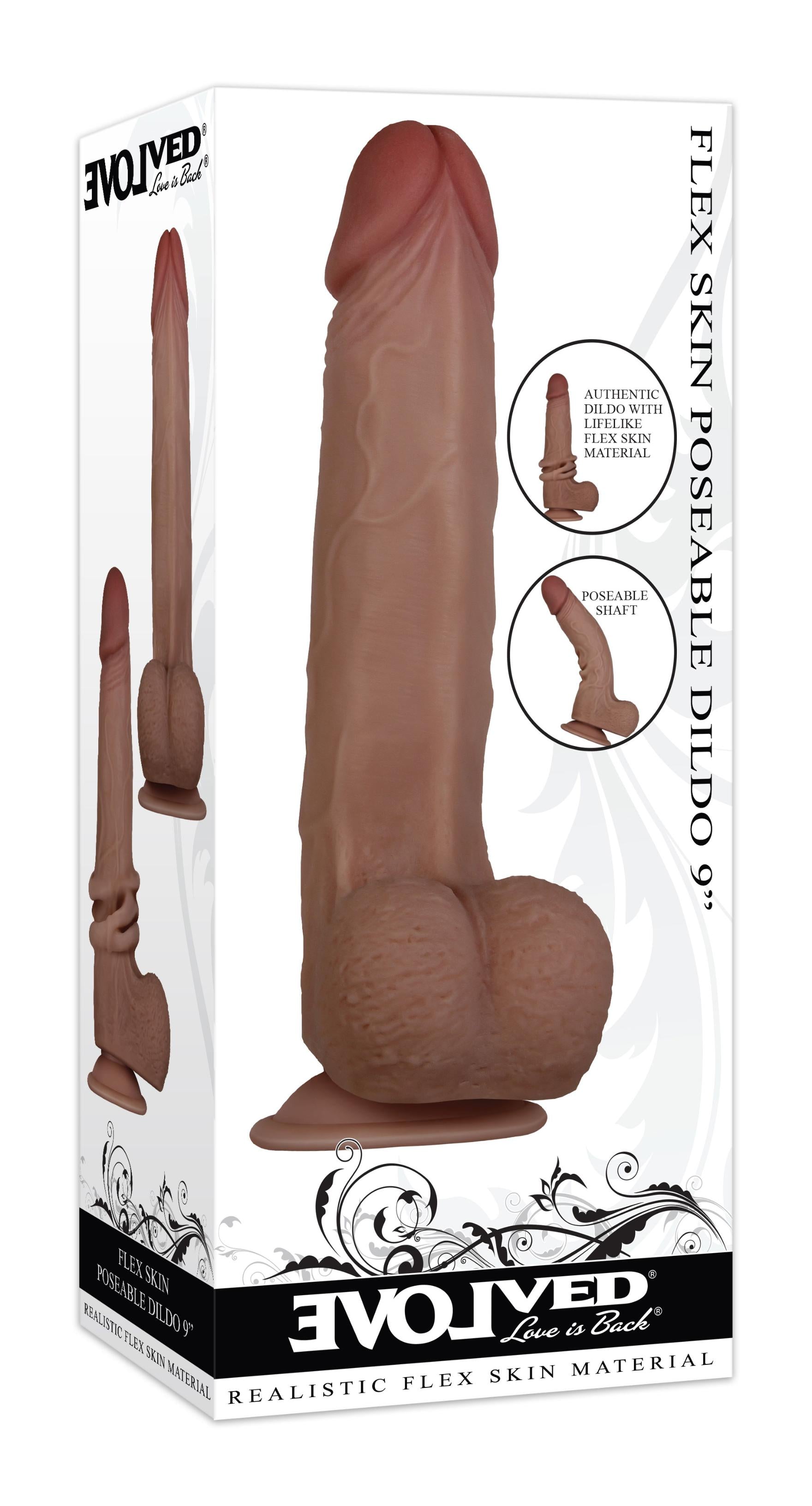 Evolved Flex Skin Poseable Dildo 9in Dar - Not Very Vanilla