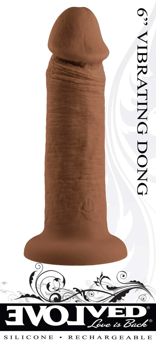 6 Inch Girthy Vibrating Dong - Dark - Not Very Vanilla