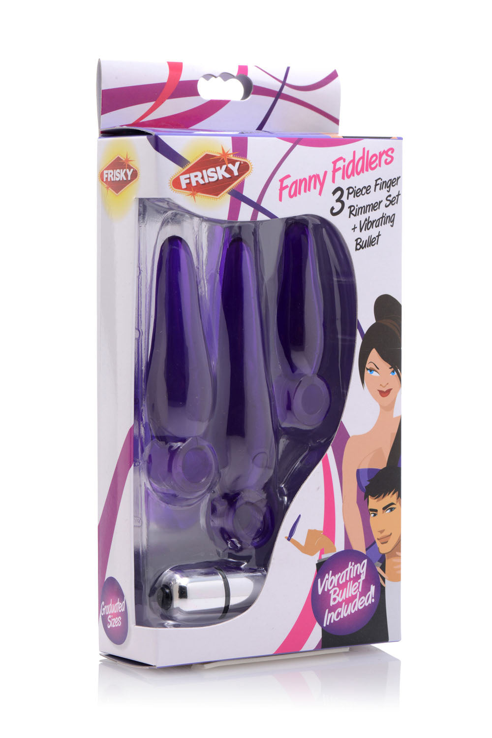 Fanny Fiddlers 3 Piece Finger Rimmer Set With Vibrating Bullet - Not Very Vanilla