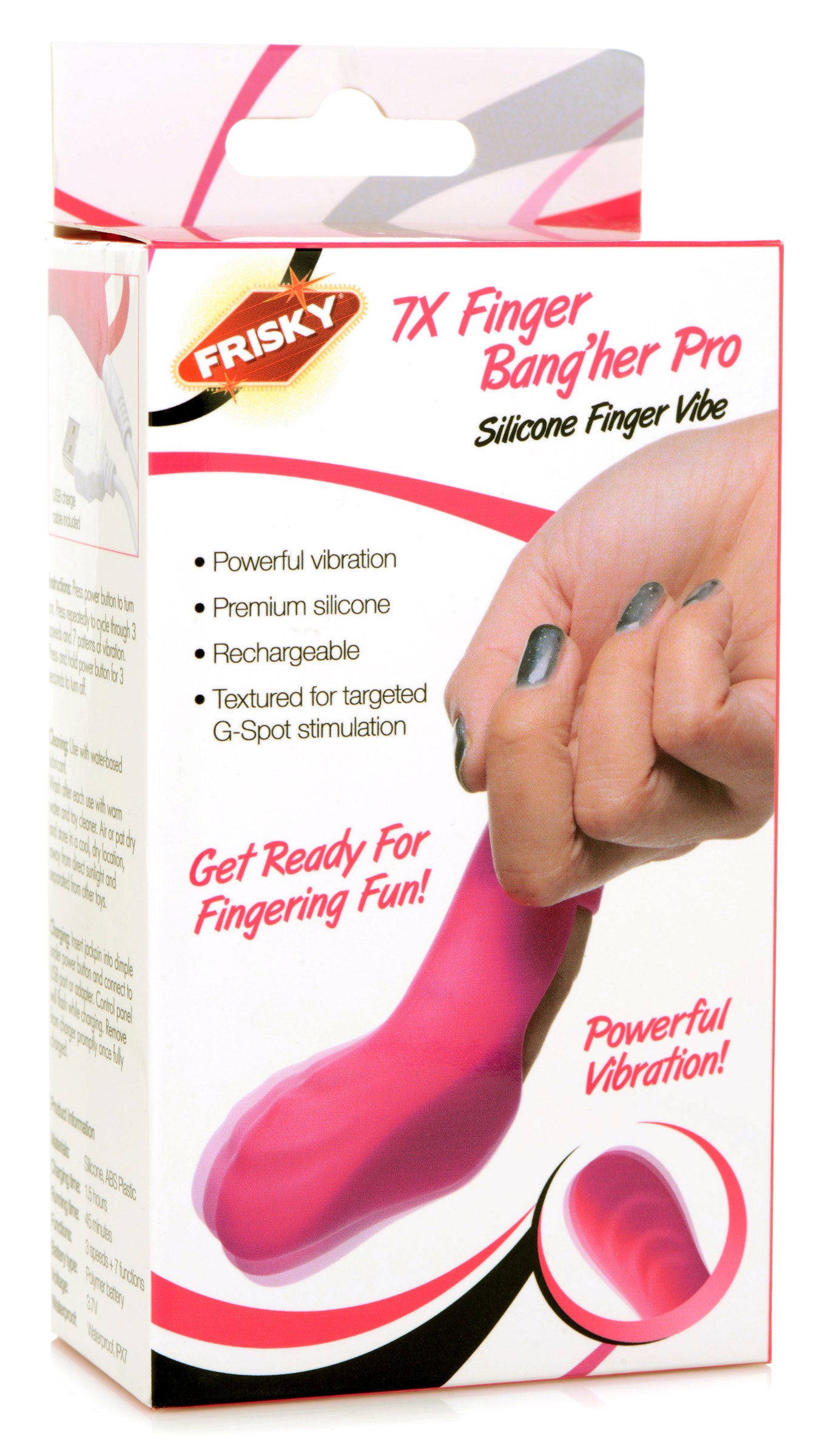 7x Finger Bang Her Pro Silicone Vibrator - Pink - Not Very Vanilla