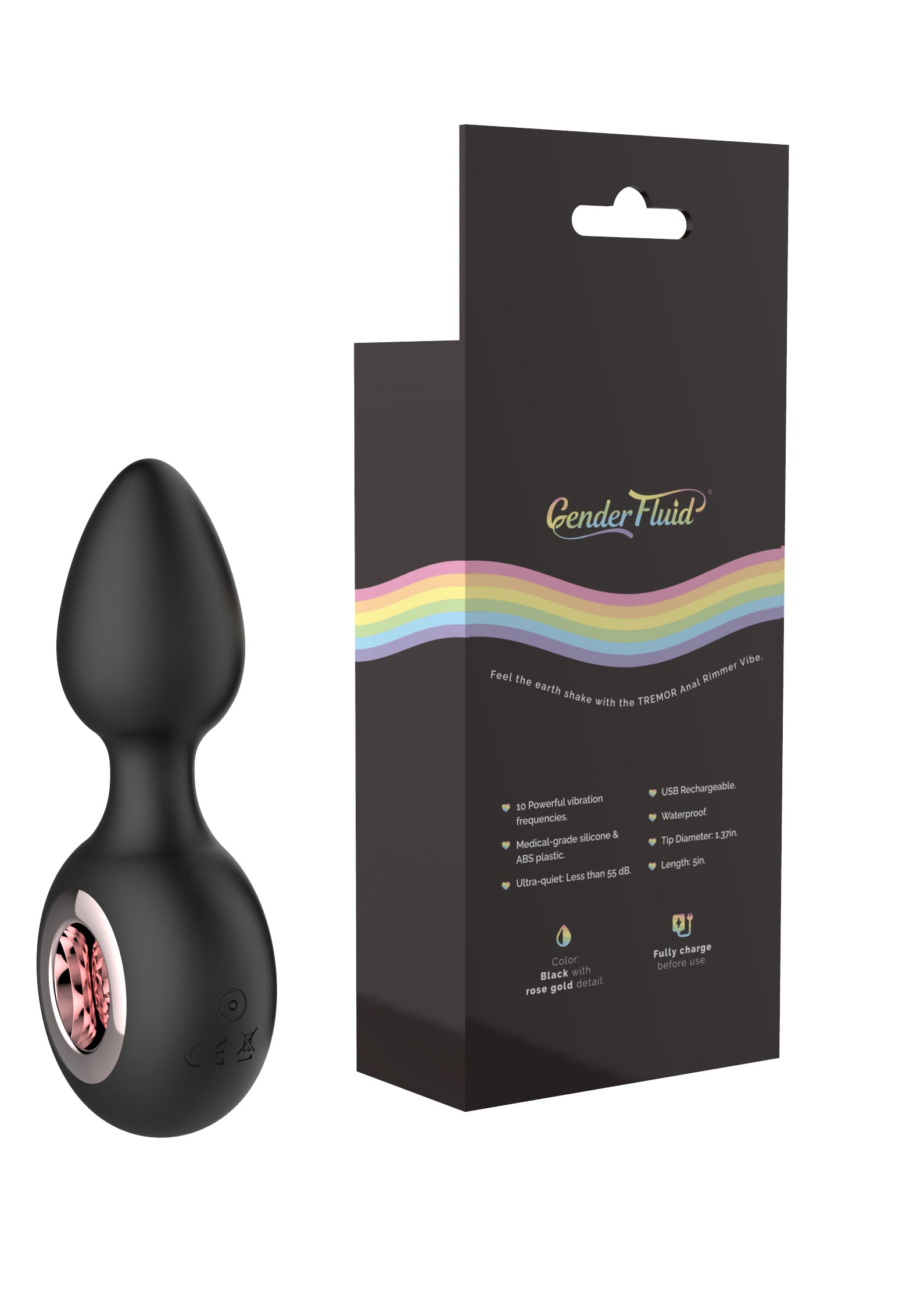 Gender Fluid Tremor Ring Plug Anal Vibe - Black - Not Very Vanilla