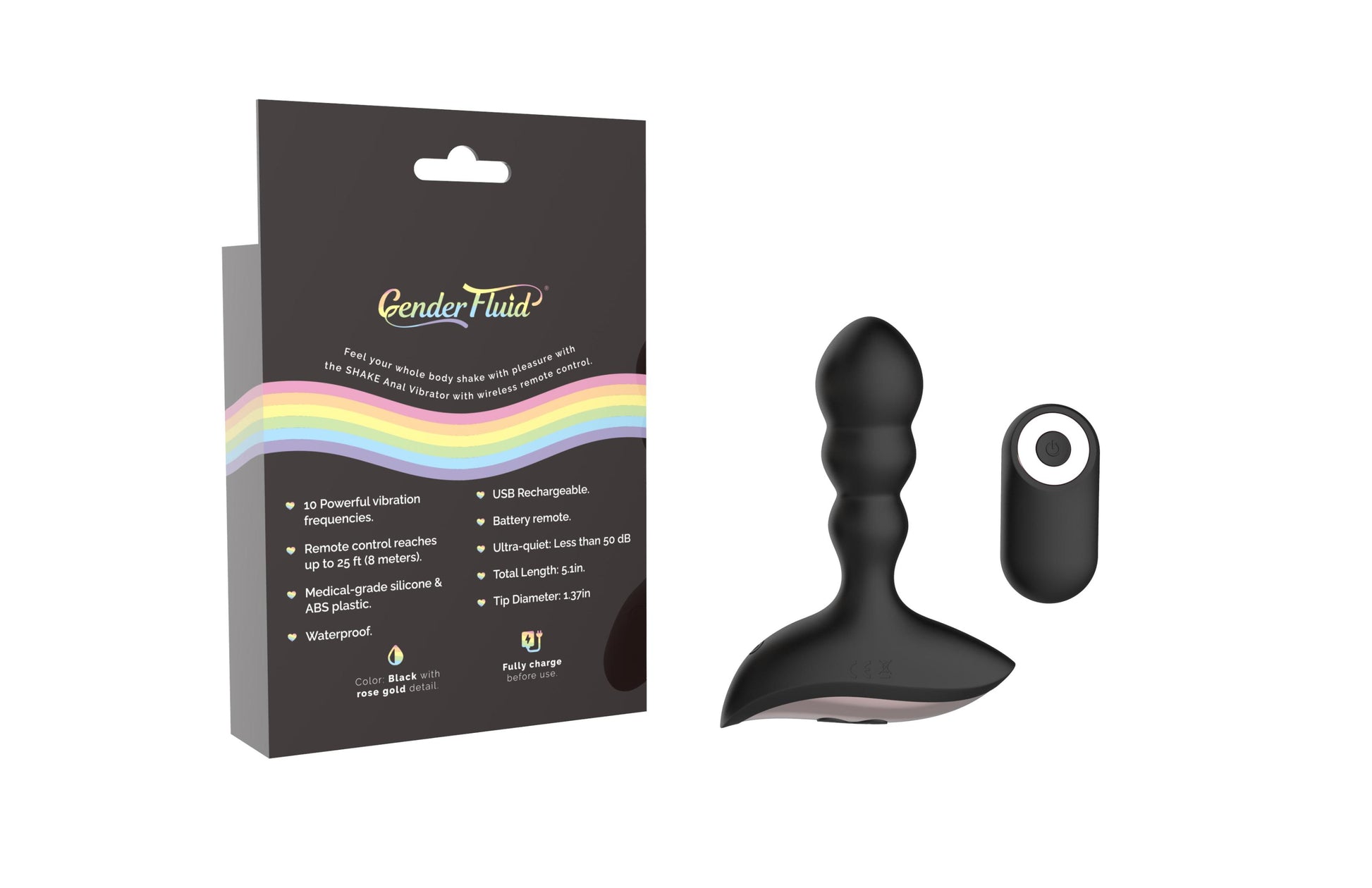 Gender Fluid Shake Anal Vibe - Black - Not Very Vanilla