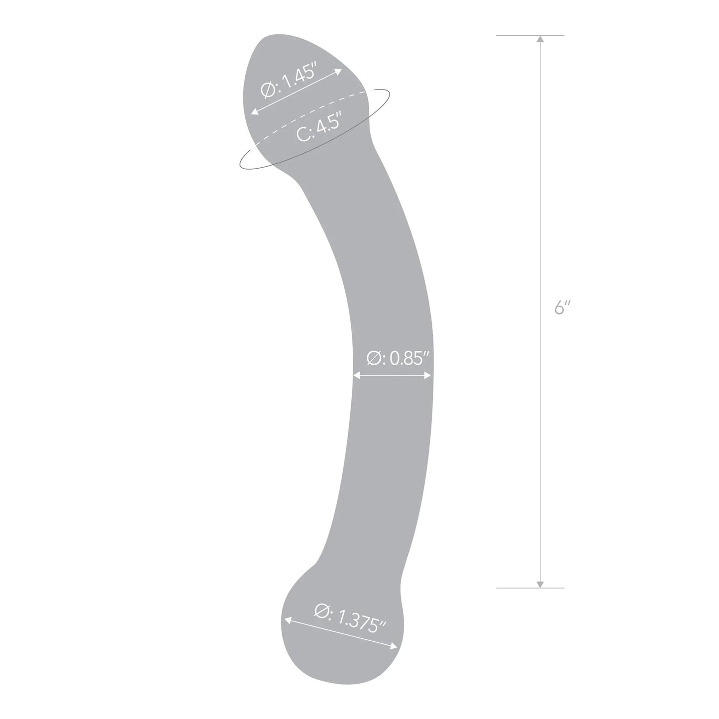 7 Inch Curved Glass G-Spot Stimulator - Not Very Vanilla