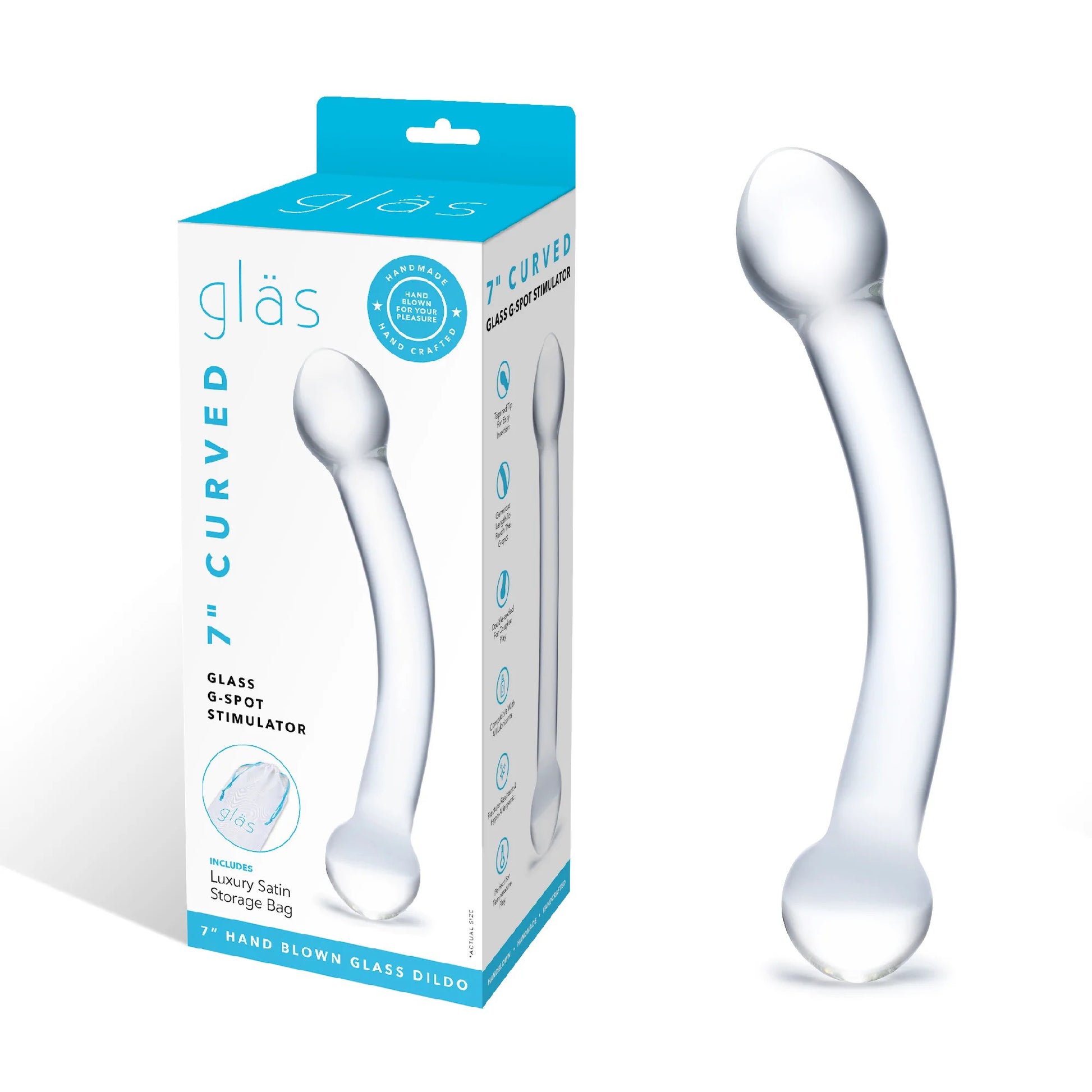 7 Inch Curved Glass G-Spot Stimulator - Not Very Vanilla