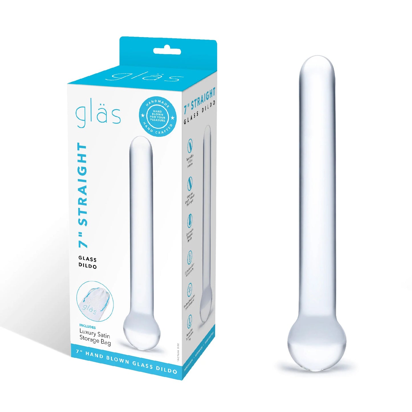 7 Inch Straight Glass Dildo - Not Very Vanilla