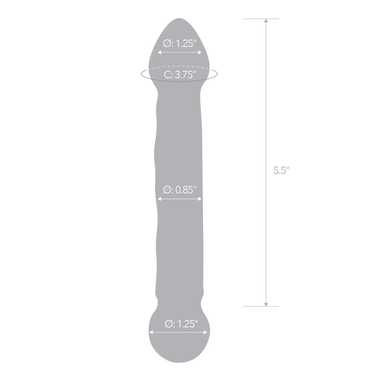 Full Tip Textured 6.5 Glass Dildo - Not Very Vanilla