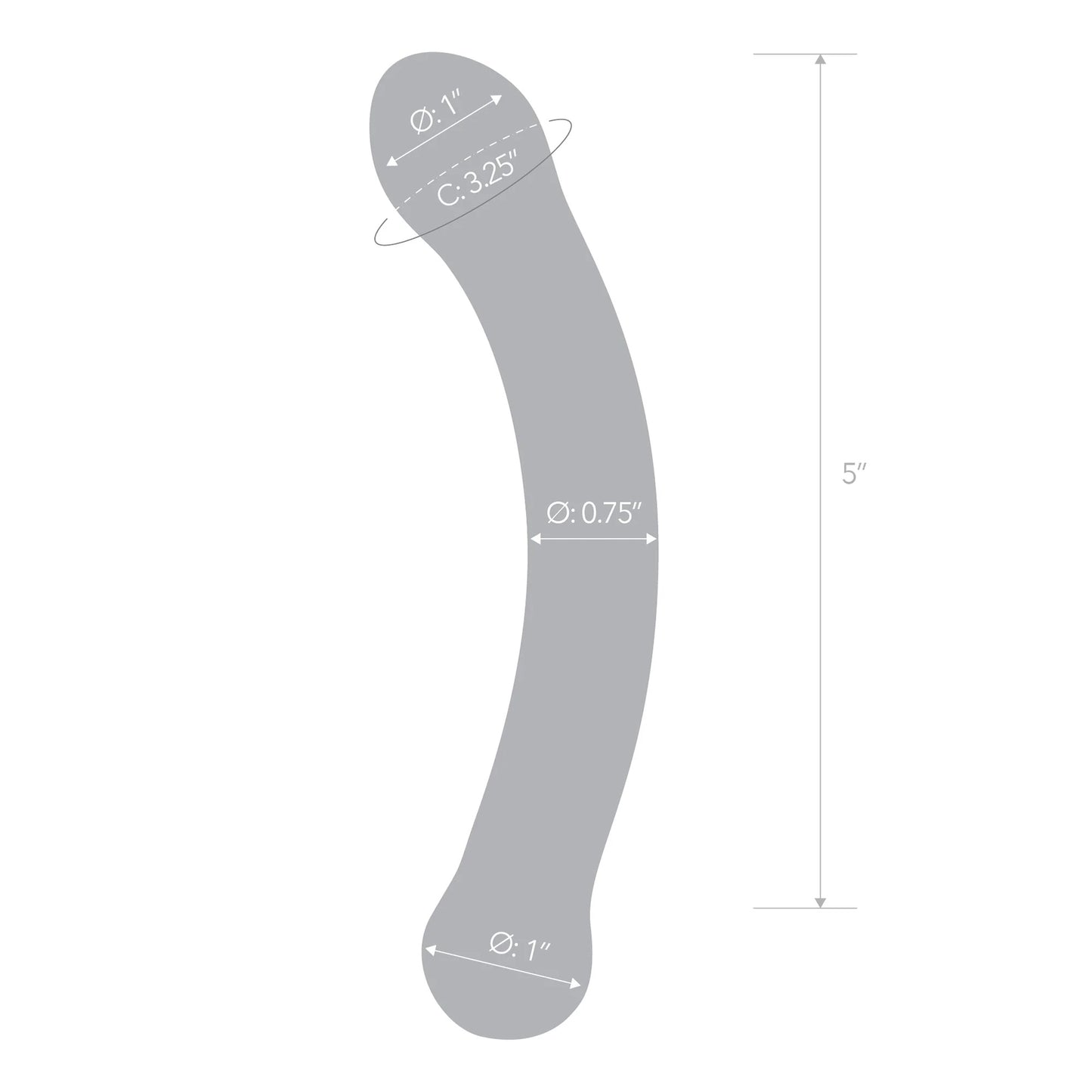 Curved G-Spot 6" Glass Dildo