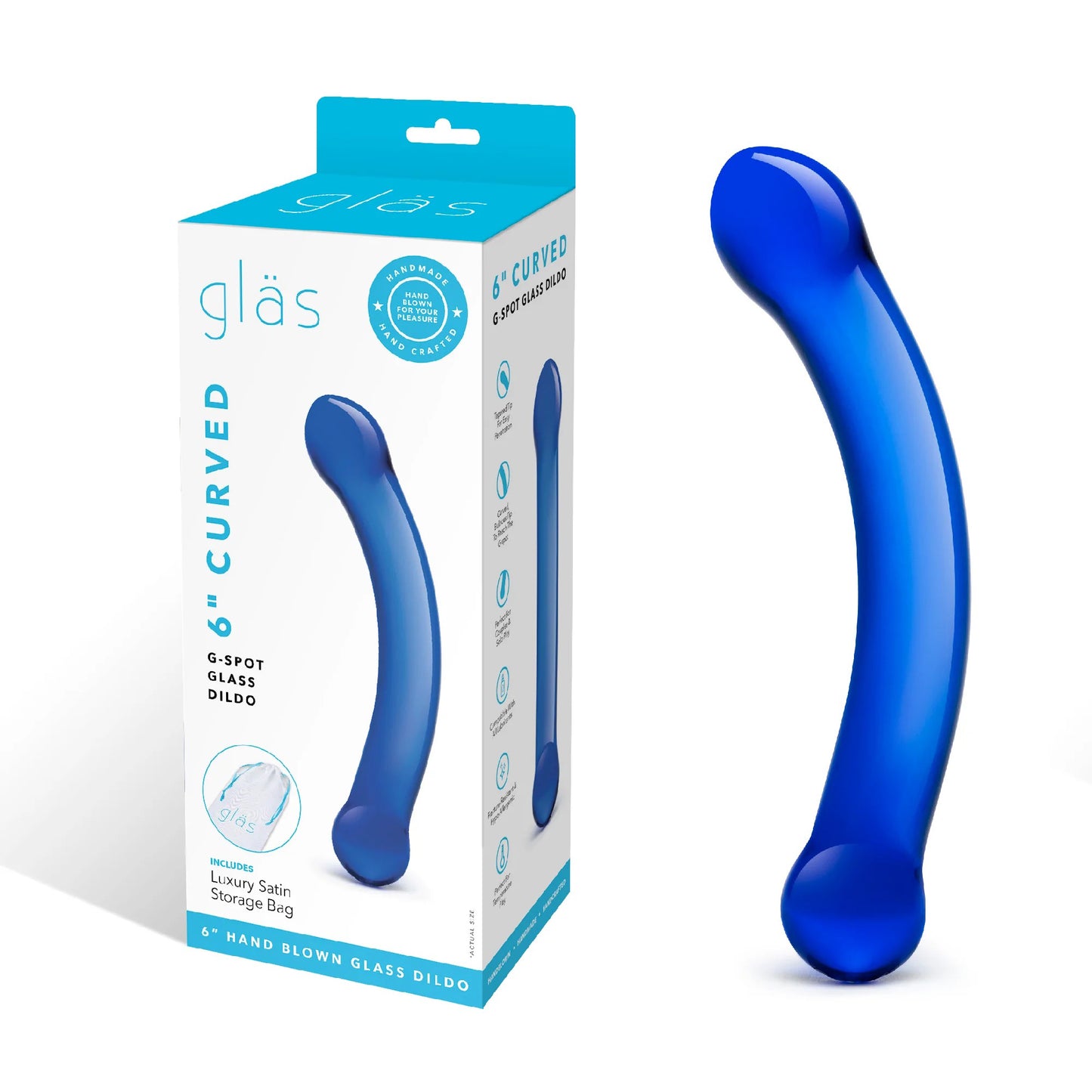 Curved G-Spot 6" Glass Dildo