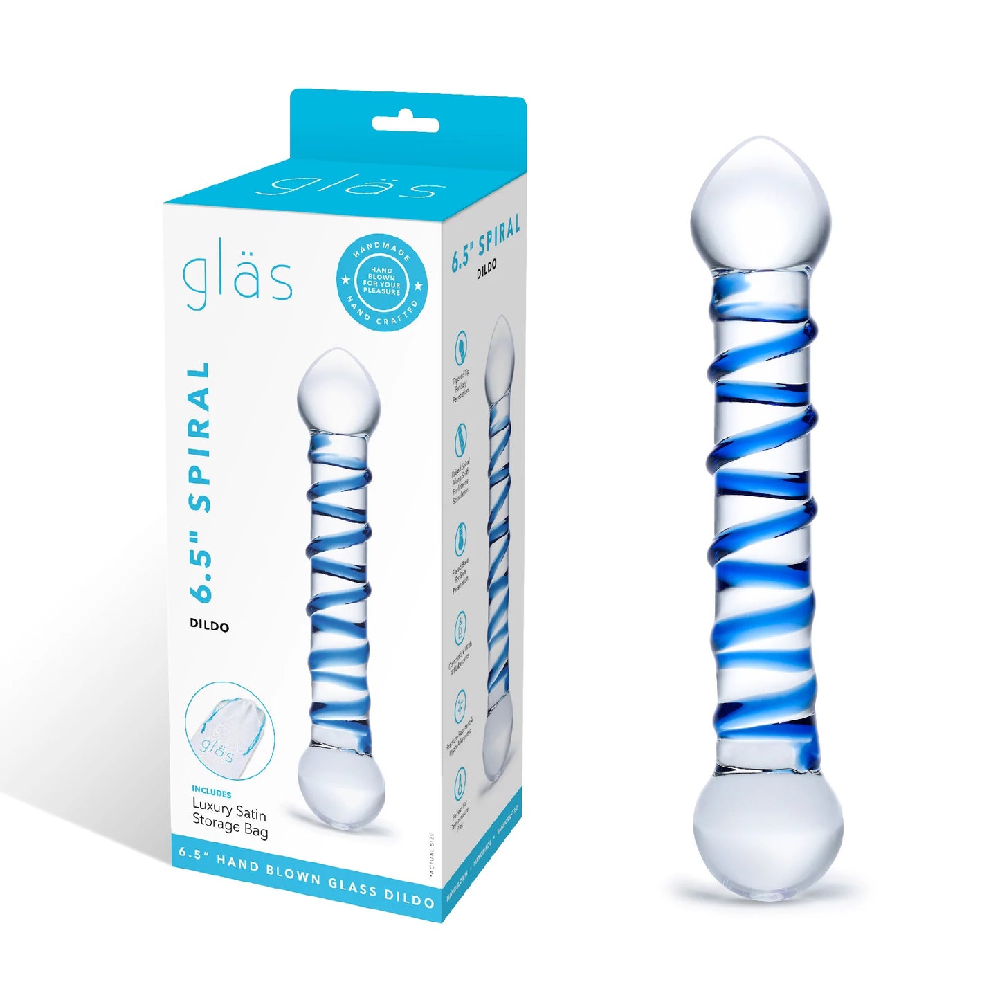 Spiral 6" Glass Dildo