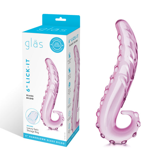 6 Inch Lick-It Glass Dildo - Not Very Vanilla