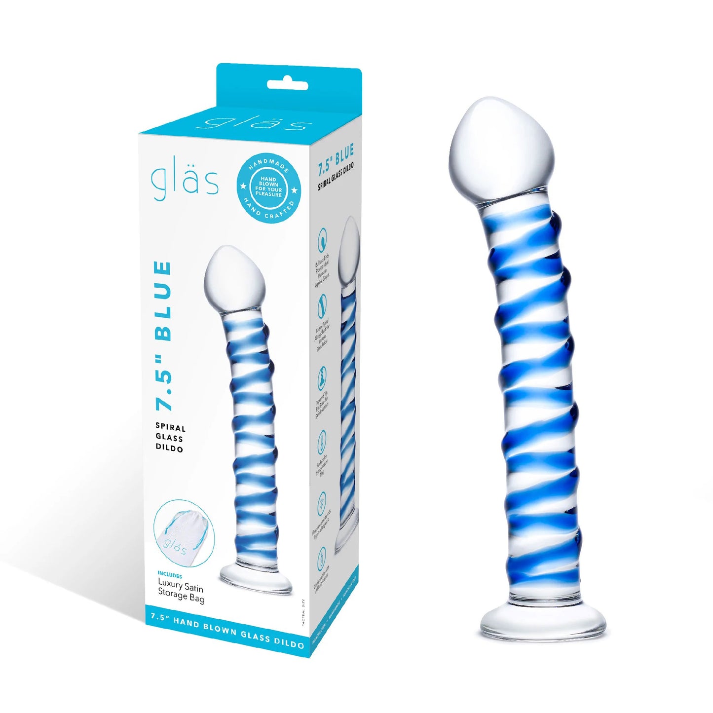 Blue Spiral Glass Dildo - Not Very Vanilla