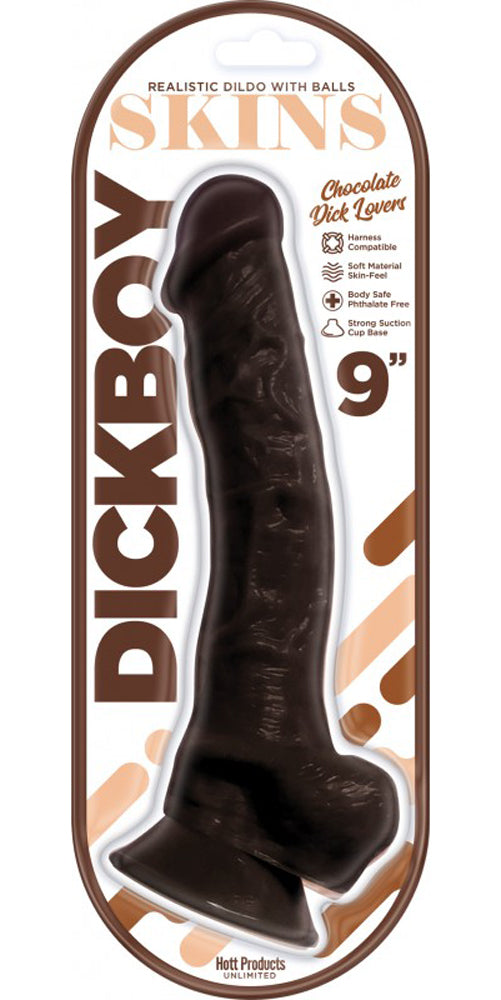 Dickboy - Skins - Dildo With Balls - 9 Inch - Chocolate Dick Lovers - Not Very Vanilla