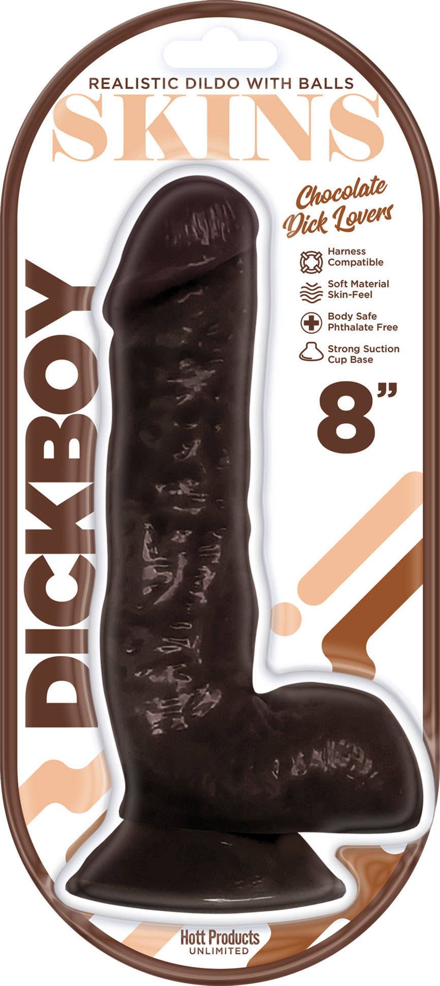 Dickboy - Skins - Dildo With Balls - 8 Inch - Chocolate Dick Lover - Not Very Vanilla