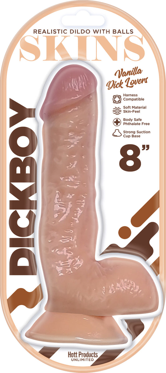 Dickboy - Skins - Dildo With Balls - 8 Inch - Vanilla Dick Lover - Not Very Vanilla