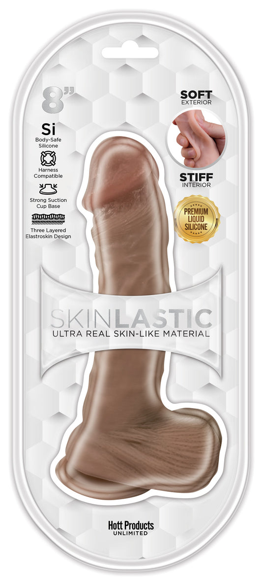 Skinsations - Skinlastic - Sliding Skin Dildo - 8-Inch With Suction Base - Not Very Vanilla