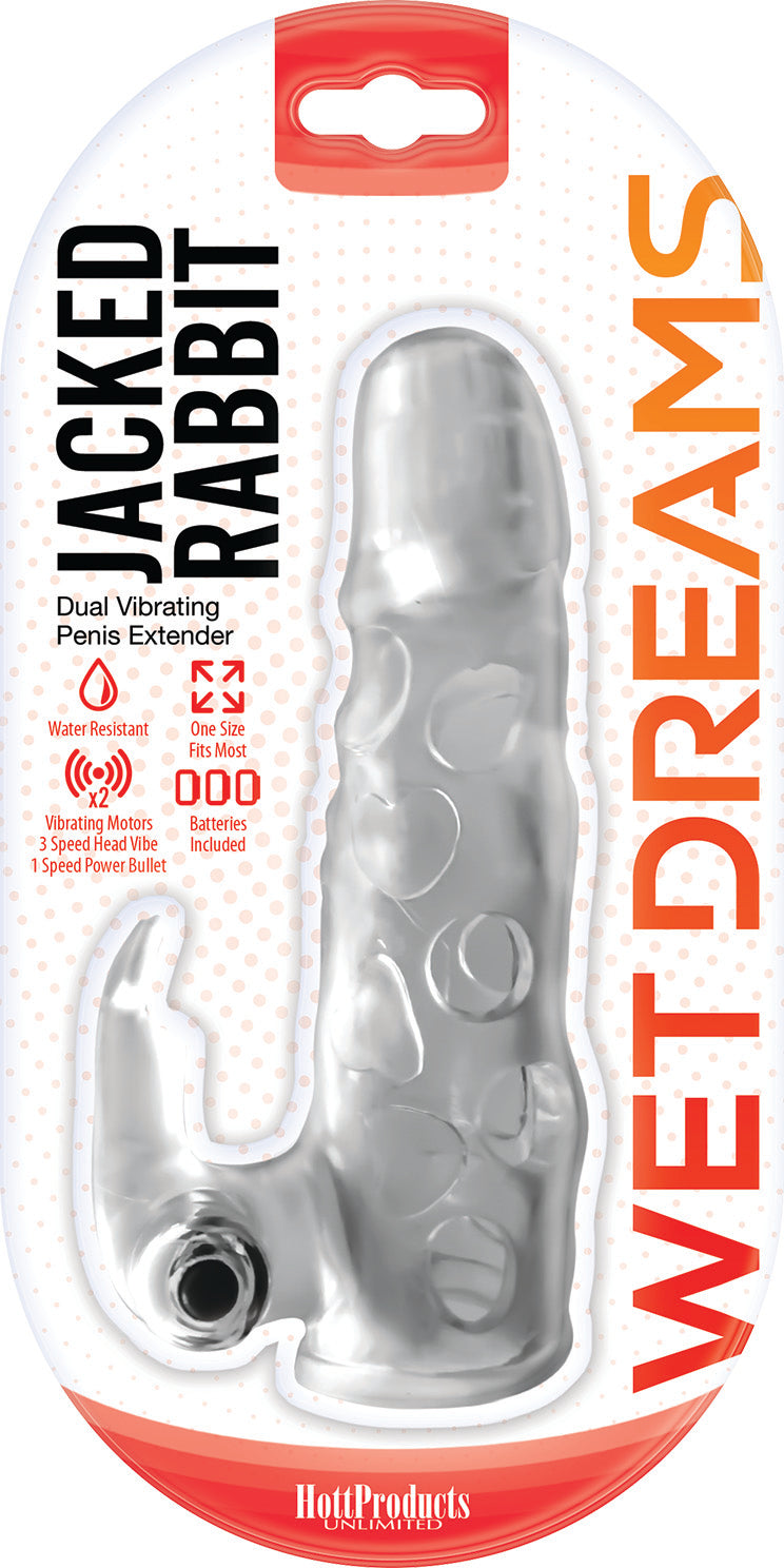 Jack Rabbit Dual Vibrating Extender - Clear - Not Very Vanilla