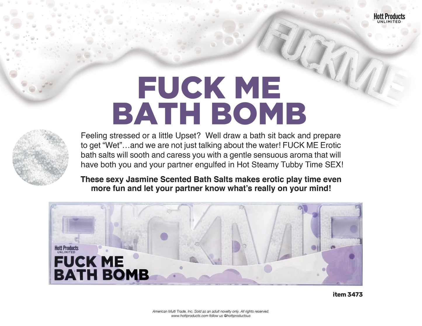 Fuck Me Bath Bomb - Jasmine - Not Very Vanilla