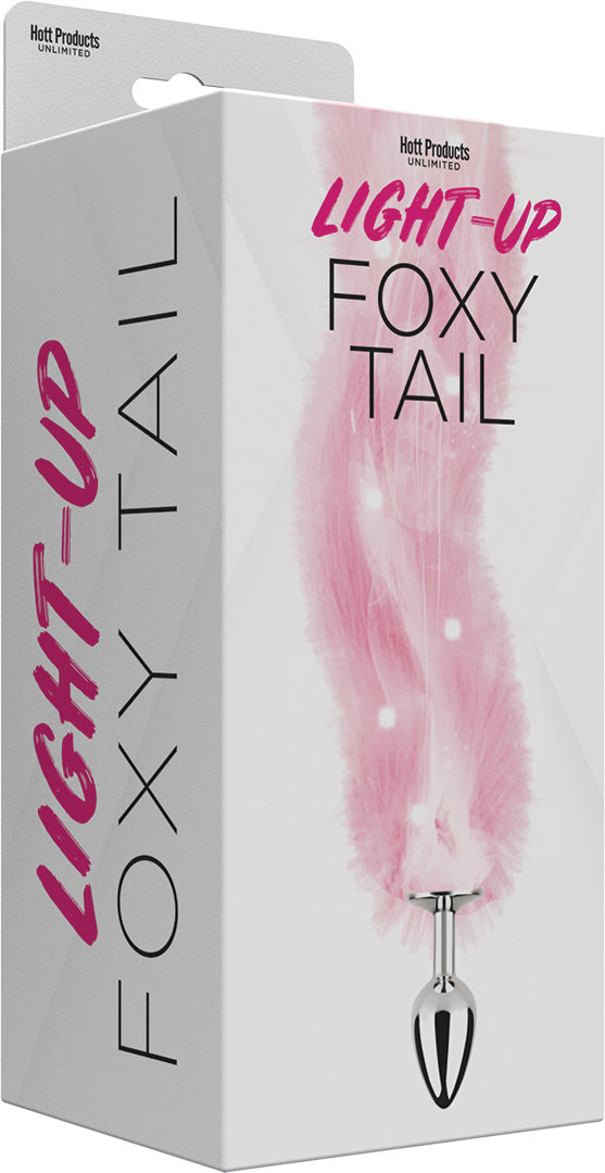 Foxy Tail - Light Up Faux Fur Butt Plug - Pink Plug - Pink - Not Very Vanilla