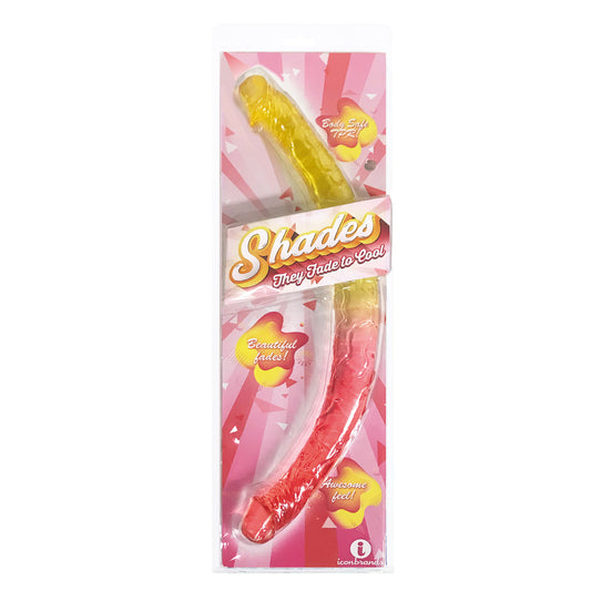 Shades - 17 Inch Double Dong - Pink and Yellow - Not Very Vanilla